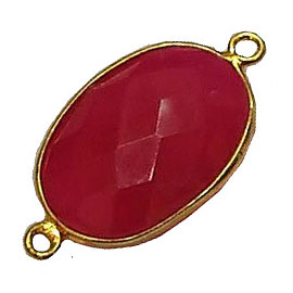 レッドカルセドニー(Red chalcedony)/silverYG(イエローコーティング)/ジェムターミナルパーツ