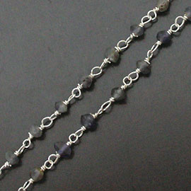 アイオライト(iolite)/天然石めがね留めチェーン