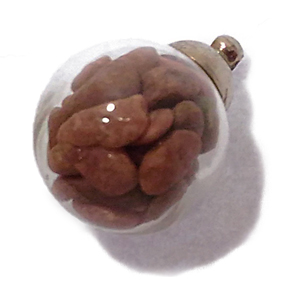 ロードナイト(Rhodonite)/天然石チップ(さざれ/小石)の入ったチャームにぴったりの丸型瓶パーツ☆ラッキーチップ