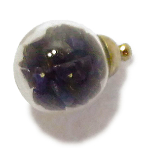 ソーダライト(Sodalite)/天然石チップ(さざれ/小石)の入ったチャームにぴったりの丸型瓶パーツ☆ラッキーチップ