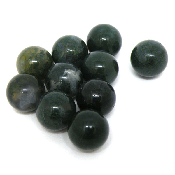 モスアゲート(Moss agate)/丸玉パーツ(穴無し)
