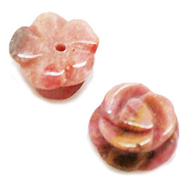 ロードナイト(Rhodonite)/フラワーパーツ(片穴)