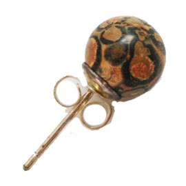 レオパードスキンジャスパー(Leopard skin jasper)/丸玉ピアス