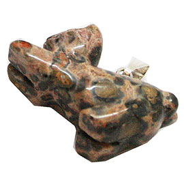 レオパードスキンジャスパー(Leopard skin jasper)/ネコ猫ねこペンダントパーツ