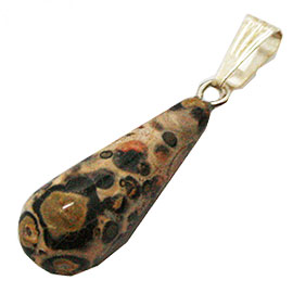 レオパードスキンジャスパー(Leopard skin jasper)/ドロップ型ペンダントパーツ