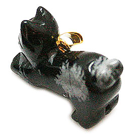 スノーフレークオプシディアン(snowflake obsidian)/ネコ猫ねこペンダントパーツ