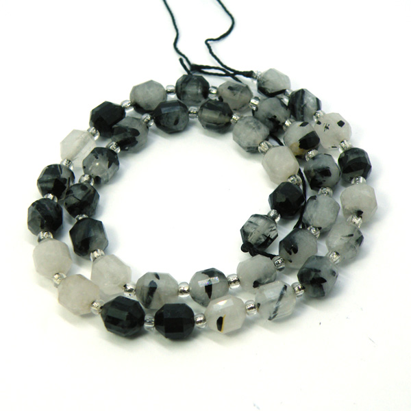 ブラックルチルクォーツ(Black Rutile quartz)ビーズパーツ