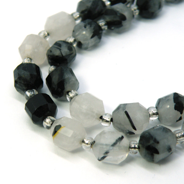 ブラックルチルクォーツ(Black Rutile quartz)ビーズパーツ