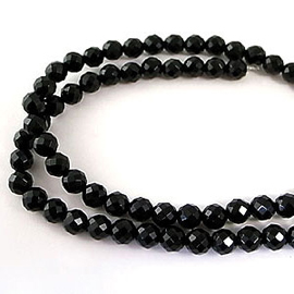 オニキス(onix)丸玉ファセットカットビーズ