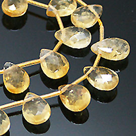 シトリン(citrine)ペアシェイプカットビーズ