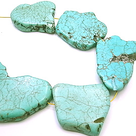 ターコイズ染め(Turquoise Dyed)/ナチュラルスライスビーズ