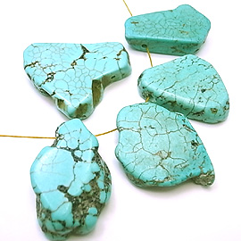 ターコイズ染め(Turquoise Dyed)/ナチュラルスライスビーズ