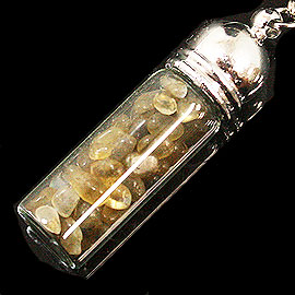 ラブラドライト(Labradorite)/天然石チップ(さざれ/小石)の入ったお守りにぴったりの瓶キーホルダー☆ラッキーチップ