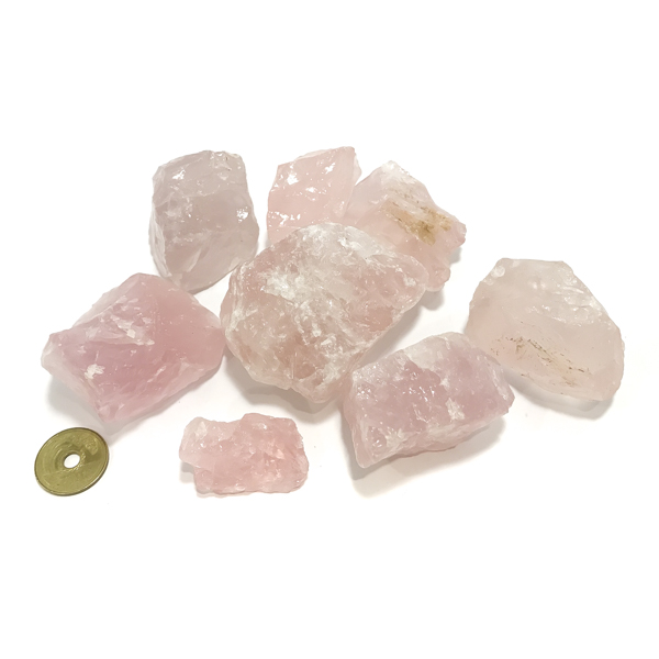 ローズクォーツ(Rose quartz)8個セット原石