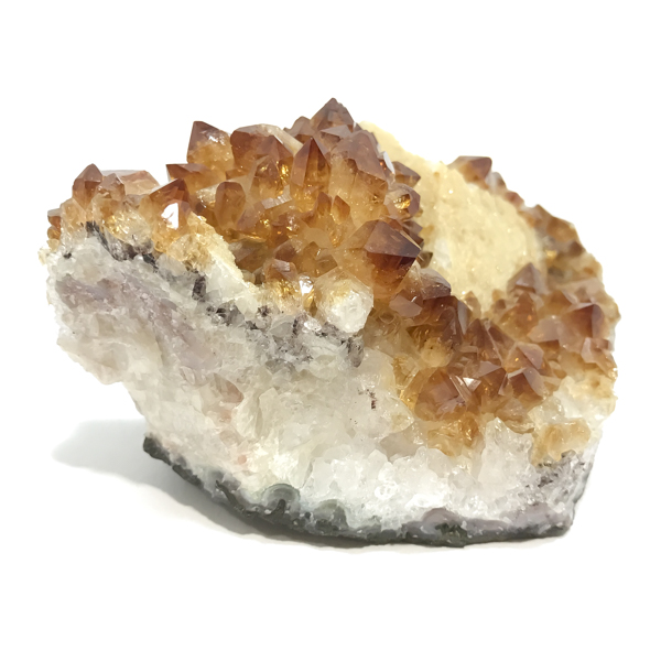 シトリン(Citrine)クラスターカルサイト付 ブラジル産原石/クラスター