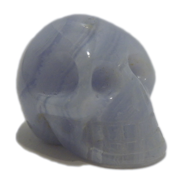 ブルーレースアゲート(Bluelace agate)ドクロ(トップに片穴あり)原石