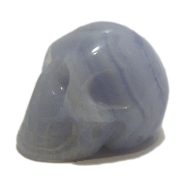 ブルーレースアゲート(Bluelace agate)ドクロ(トップに片穴あり)