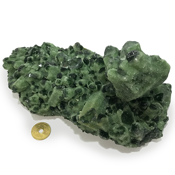 クォーツ水晶(Quartz)緑色染め加工原石/クラスター