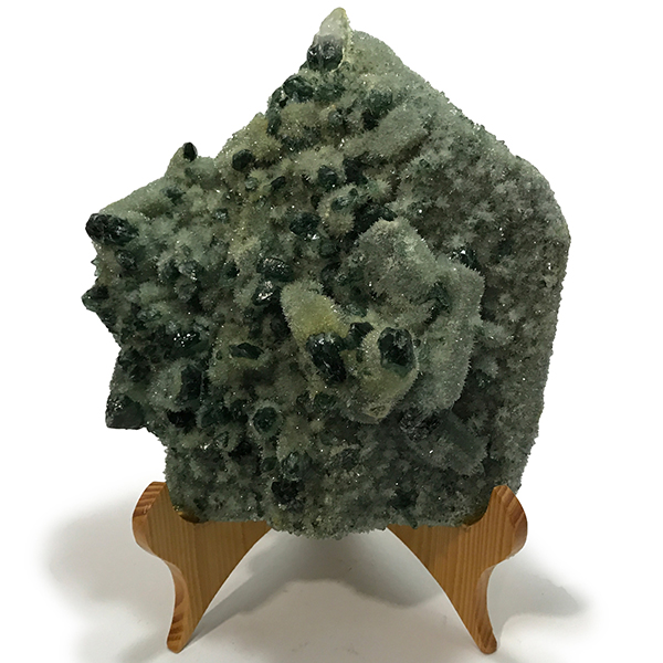 クォーツ水晶(Quartz)緑色染め加工 台付き接着原石/クラスター