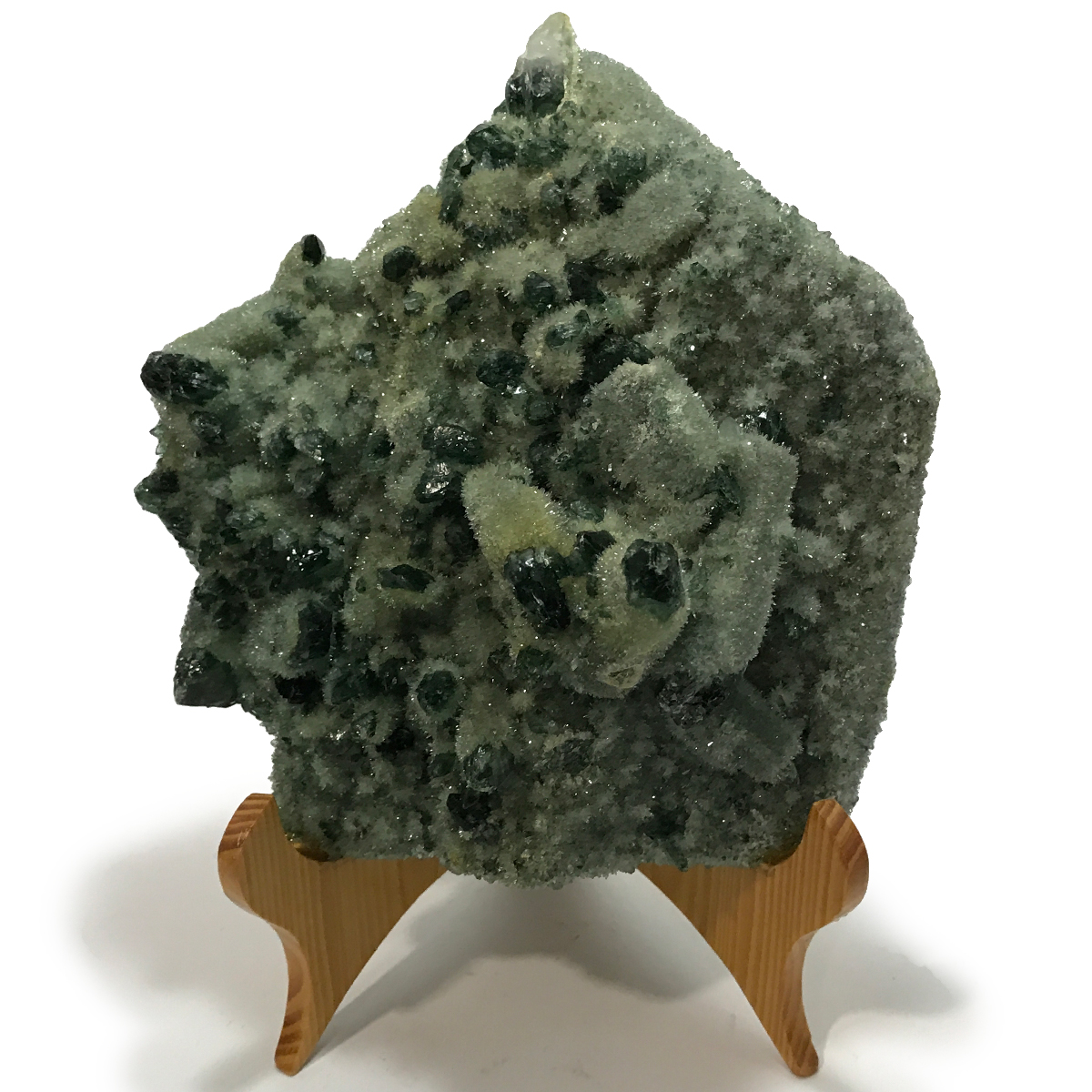 クォーツ水晶(Quartz)緑色染め加工 台付き接着クラスター