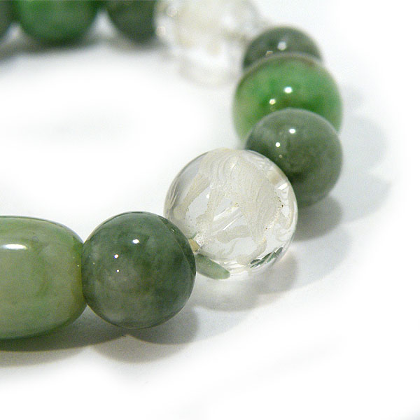 ジェダイド翡翠(Jade)/クォーツ水晶(Quartz)(四神)アクセサリー