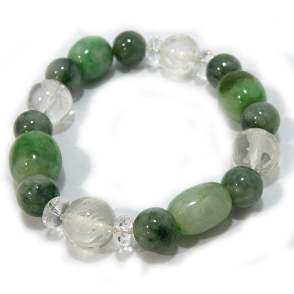 ジェダイド翡翠(Jade)/クォーツ水晶(Quartz)(四神)アクセサリー