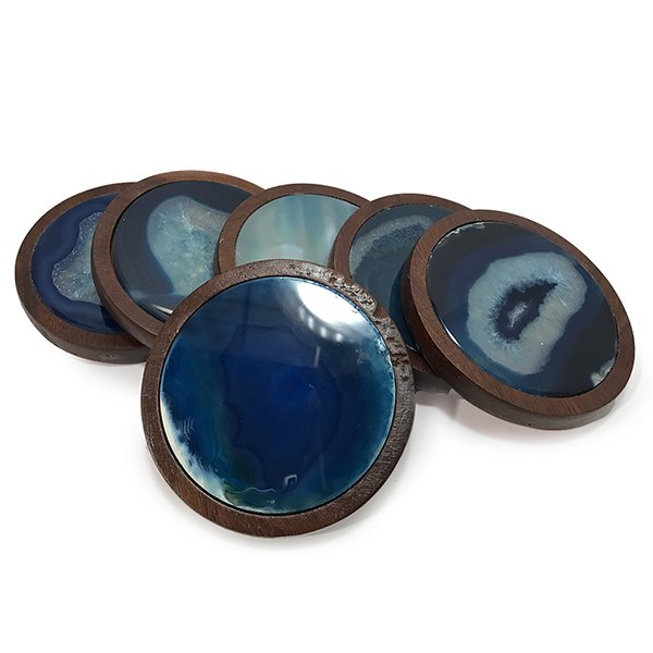 アゲート(Agate)青メノウコースター型原石