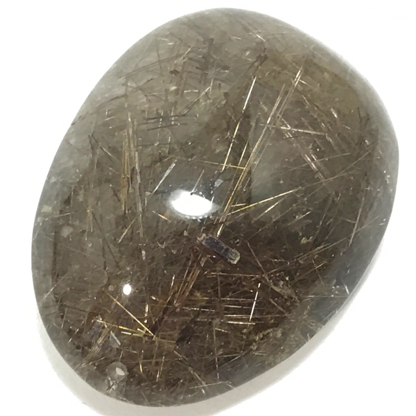 スモーキールチルクォーツ(Rutile quartz)穴あきパーツ原石