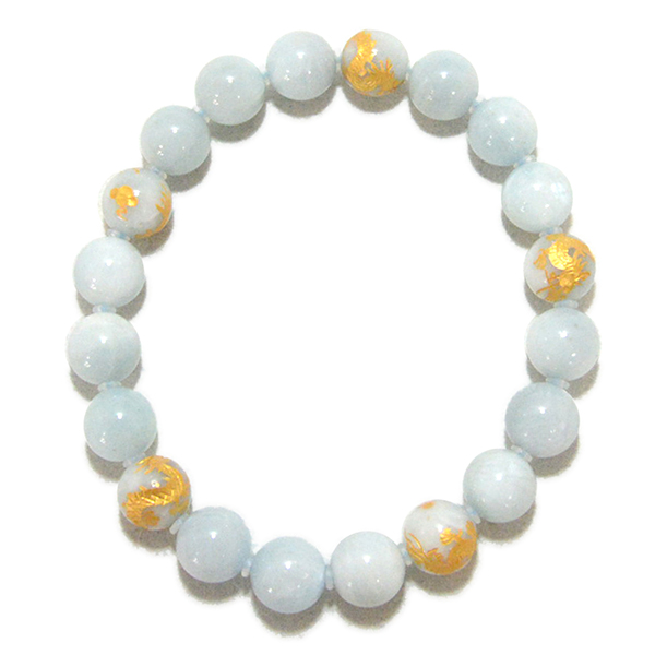 アクアマリン(Aquamarine)龍彫刻入りアクセサリー