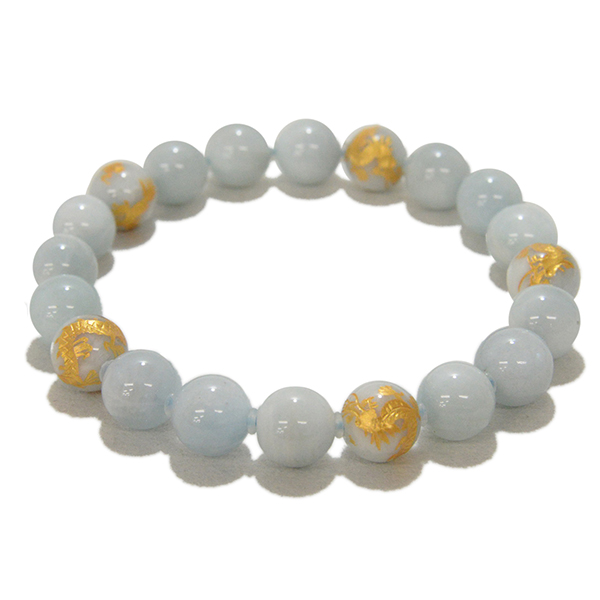 アクアマリン(Aquamarine)龍彫刻入りアクセサリー
