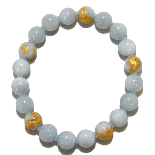 アクアマリン(Aquamarine)龍彫刻入りアクセサリー