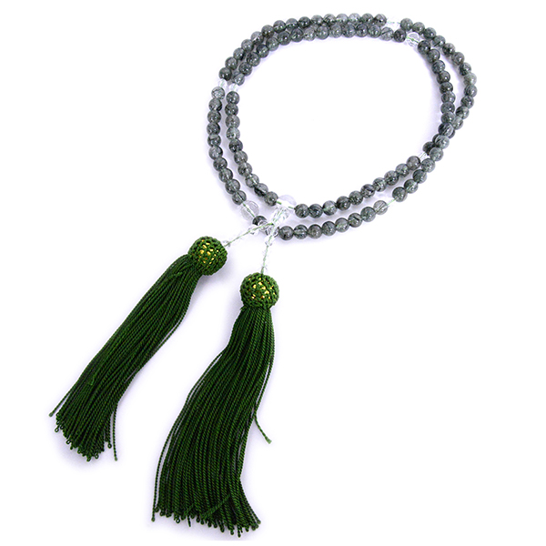 グリーンルチルクォーツ(Green Rutile quartz)数珠/念珠