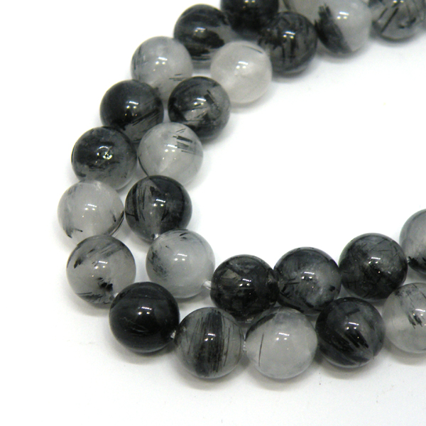 ブラックルチルクォーツ(Black Rutile quartz) 天然石ビーズ 販売