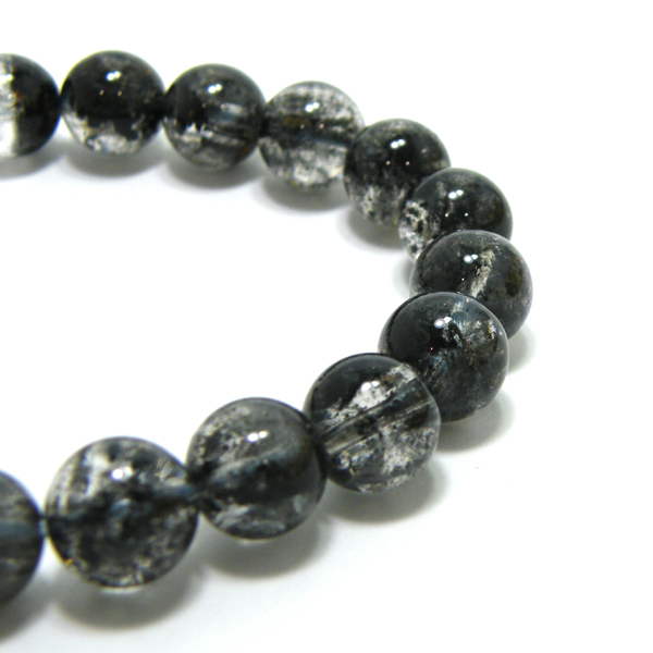 カーボンインクォーツ(Carbon in quartz)天然石ビーズ 販売
